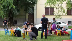 OSIJEK- 19.06.2020., Ker&scaron;ovanijeva, Dokkica, dječji kreativni centar organizira druženje "I tata je važan" povodom Međunarodnog dana očeva.Foto: Andrea Ilakovac