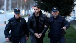 18.03.2026., Osijek - Privodjenje uhicenih zbog droge i pranja novca kod sudca istrage na Zupanijski sud. Dorijan Soldo Photo: David Jerkovic/PIXSELL