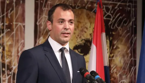 23.05.2024., Sibenik - U Hrvatskom narodnom kazalistu otvorena je 14. medjunarodna znanstvena i strucna konferencija "Razvoj javne uprave". Ljubo Runjic Photo: Dusko Jaramaz/PIXSELL