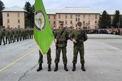 Požega, 20.03.2026. - Svečana prisega ročnika na temeljnom vojnom osposobljavanju. foto HINA/ Nikola BLAŽEKOVIĆ/ ml