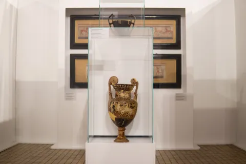 Osijek, 20. 3. 2026., Izložba Etru&scaron;čani s nestale rijeke -Lica i mitovi iz muzeja u Chiusiju i Chiancianuetru&scaron;čani; izložba; eksponati; AMO; Arheolo&scaron;ki muzej Osijek; kultura; povijest