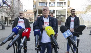 Zagreb, 19.03.2026 - Predstavnici &scaron;est sindikata javnih službi održali su konferenciju za medije na temu "Sindikalno proljeće počinje". Najavili su razloge, zahtjeve te mjesto i vrijeme prosvjednog skupa. Na fotografiji Krunoslav Ku&scaron;ec, Petar Jenkić, Matija Kroflin, Krunoslav Ku&scaron;ec, Željko Stipić.foto HINA/ Admir BULJUBA&Scaron;IĆ/ abu