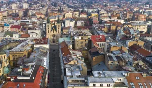 23.12.2021., Sarajevo, Bosna i Hercegovina - Katedrala Srca Isusova u Sarajevu snimljena dronom. Photo: Armin Durgut/PIXSELL