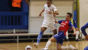 Osijek, 28. 11. 2025, Sportska dvorana Zrinjevac. Mali nogomet, Osijek Kandit - Torcida Biberon (Split). SuperSport HMNL.snimio GOJKO MITIĆ