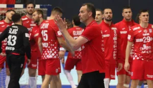 Osijek, 21. 03. 2026, SD Gradski vrt, rukomet, prijateljska rukometna utakmica Hrvatska - &Scaron;vicarska.Dagur Sigursson.snimio GOJKO MITIĆ