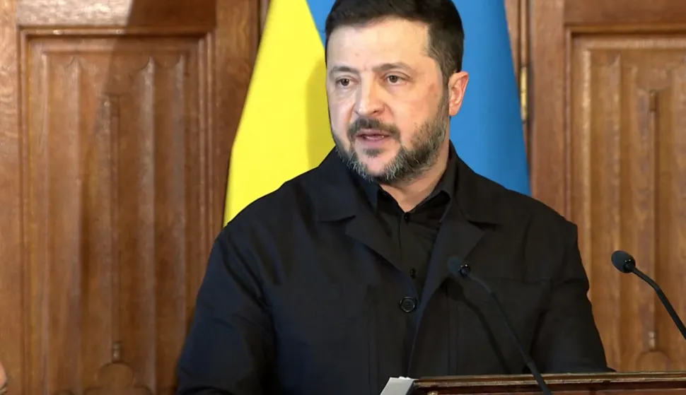 In this video grab taken from footage broadcast by the UK Parliamentary Recording Unit (PRU) via the Parliament TV website on March 17, 2026, Ukraine's President Volodymyr Zelensky speaks to members of the UK parliament inside the Palace of Westminster. Zelensky's visit in London ahead of a trip to Spain on March, 19, comes as his European allies have vowed to keep up support for Kyiv in the conflict with Russia. (Photo by PRU/AFP)/RESTRICTED TO EDITORIAL USE - NO USE FOR ENTERTAINMENT, SATIRICAL, ADVERTISING PURPOSES - MANDATORY CREDIT " AFP PHOTO/PRU "