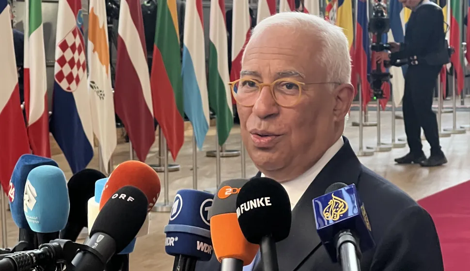 Bruxelles, 19.03.2026. - Čelnici država članica Europske unije okupili su se u četvrtak na samitu na kojem će razgovarati o posljedicama rata na Bliskom istoku, jačanju konkurentnosti gospodarstva, daljnjoj potpori Ukrajini, sljedećem vi&scaron;egodi&scaron;njem proračunu te jačanju europske obrane. Na fotografiji predsjednik Europskog vijeća Antonio Costa. foto HINA/ Slavko VUKADIN/ ml