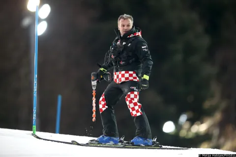 05.01.2022., Zagreb - Priprema staze za prvu voznju muskog slaloma Audi FIS Svjetskog skijaskog kupa Snow Queen Trophy 2022. Vedran Pavlek Photo: Matija Habljak/PIXSELL