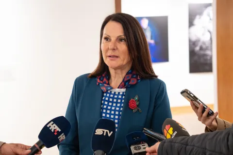 Osijek, 26. 3. 2026., MLU - konferencija za medije povodom zavr&scaron;teka projekta,Energetska obnova zgrade Muzeja likovnih umjetnostiDražena Vrselja; konferencija; obnova; MLU; projekt