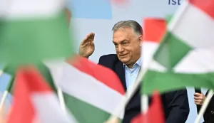 Hungarian Prime Minister Viktor Orban addresses the audience during the first Patriotic Rally at the Millenaris Cultural Center in Budapest, Hungary, March 23, 2026, a key campaign event for the upcoming April elections. In the April 12, 2026 vote, Hungarian Prime Minister Viktor Orban is facing his toughest challenge since he returned to power in 2010, according to opinion polls, against a backdrop of a stagnating economy and growing discontent with public services, among other issues. (Photo by Attila KISBENEDEK/AFP)
