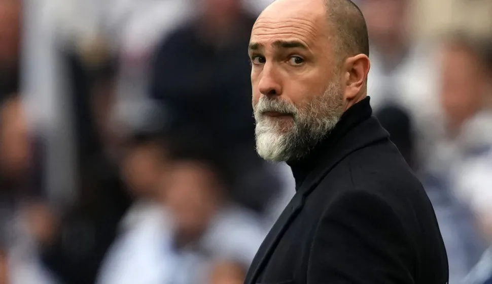 Tottenham Hotspur's Croatian head coach Igor Tudor looks on during the English Premier League football match between Tottenham Hotspur and Nottingham Forest at the Tottenham Hotspur Stadium in London, on March 22, 2026. (Photo by CARLOS JASSO/AFP)/RESTRICTED TO EDITORIAL USE. No use with unauthorized audio, video, data, fixture lists, club/league logos or 'live' services. Online in-match use limited to 120 images. An additional 40 images may be used in extra time. No video emulation. Social media in-match use limited to 120 images. An additional 40 images may be used in extra time. No use in betting publications, games or single club/league/player publications./