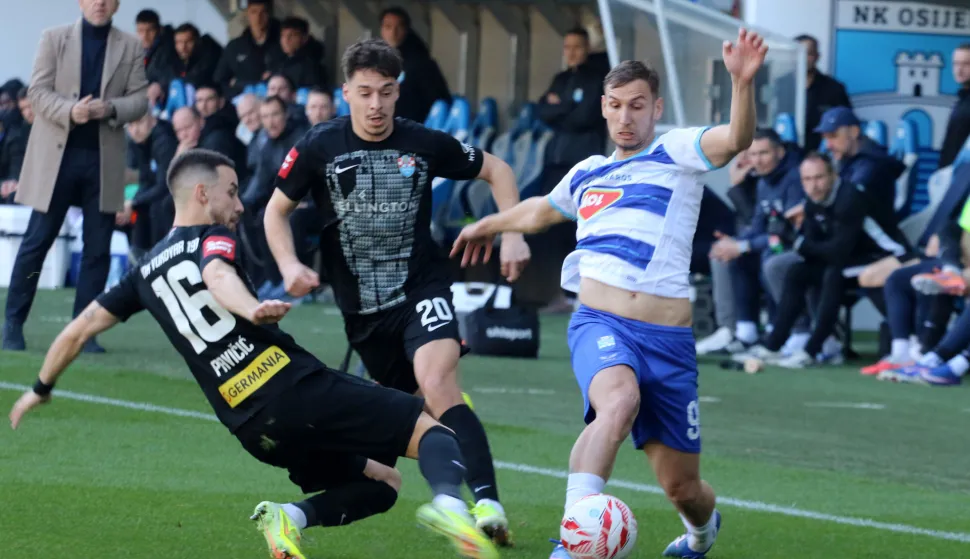 Osijek, 28. 02. 2026, Opus Arena, nogomet, Osijek - Vukovar, SuperSport HNL 25/26. Tonio Teklić (99).snimio GOJKO MITIĆ