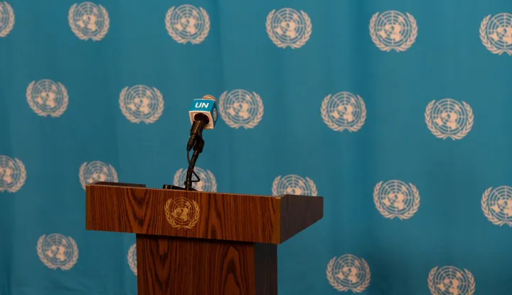 United Nations Secretary-General, Antonio Guterres, holds a press briefing on the war in the Middle East at United Nations Headquarters in New York, NY on Wednesday, March 25, 2026.Guterres called for immediate end to all hostilities and a return to diplomacy, saying it is "high-time to end the war."(Photo by Cristina Matuozzi/Sipa USA) Photo: Cristina Matuozzi/SIPA USA