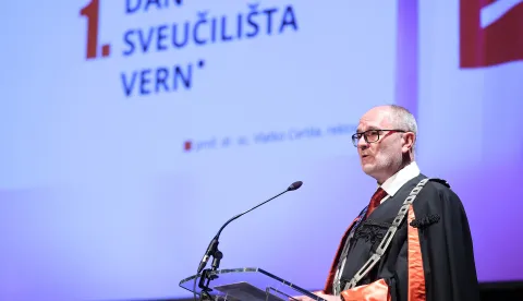 20.03.2023., Zagreb - U povodu prvog Dan Sveucilista VERN dodijela prvog pocasnog doktorata dr. Doris Pack i nagrade studentima. Photo: Marko Prpic/PIXSELL