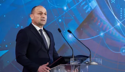 Zagreb, 5.11.2025 - Konferencija "Obrambena industrija Hrvatske 2025. - Europske prilike, dual-use tehnologije i globalna sigurnost". Na slici Ivan Anu&scaron;ić.Foto Hina/ Dario GRZELJ/ dag