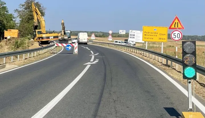 DONJI MIHOLJAC - Rekonstrukcija dražvne ceste na dionici Donji Miholjac - Viljevo, snimljeno u rujnu 2024. USTUPLJENA FOTOGRAFIJA