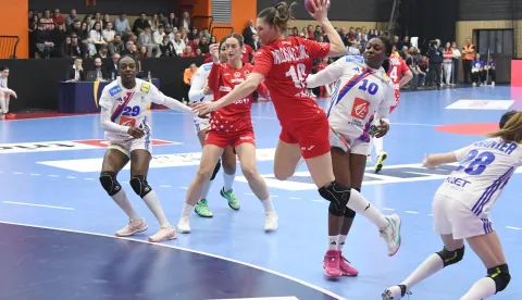 05.03.2026., Dvorana europskih prvaka, Bjelovar - Kvlaifikacijska utakmica za Europsko prvenstvo, Hrvatska - Francuska.. Dejana Milosavljevic Photo: Damir Speahr/PIXSELL