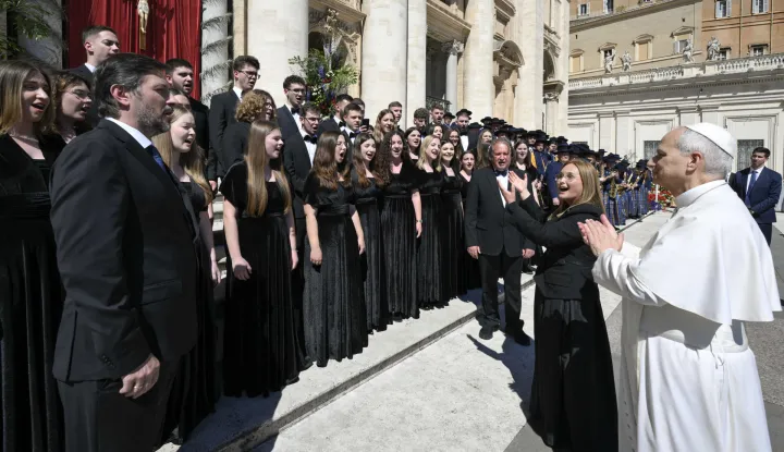 Pope Leo XIV attends the weekly general audience in St. Peter's Square, Vatican on April 8, 2026. Photo by (EV) Simone Risoluti/Vatican Media/ABACAPRESS.COM Photo: ABACA/ABACA