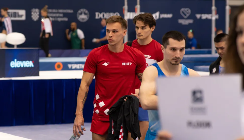 Osijek, 9. 4. 2026., DOBRO World Cup - kvalifikacije, Dvorana Gradski vrtAurel Benović; Dobro World Cup; gimnastika; sport; sporta&scaron;i; svjetski kup; gimnastičari; natjecatelji; kvalifikacije