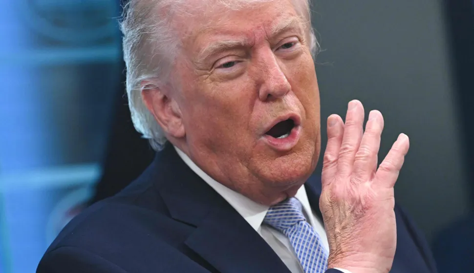 US President Donald Trump speaks about the conflict in Iran in the James S. Brady Press Briefing Room of the White House on April 6, 2026, in Washington, DC. (Photo by SAUL LOEB/AFP)