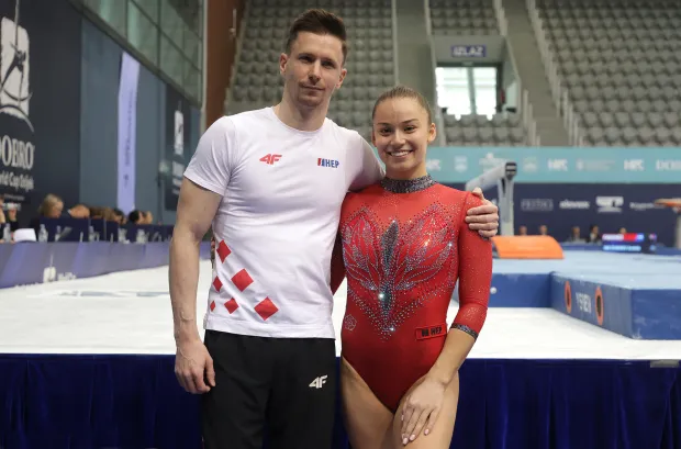 Osijek, 10. 04. 2026., Dvorana Gradski vrt, DOBRO World Cup, DOBRO World Cup 2026, kvalifikacije, drugi dan, dan 2, Marko Brez; Christina Zwicker SNIMIO BRUNO JOBST