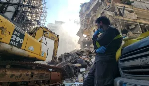 Destruction is seen at the site of an Israeli airstrike that targeted Beirut's Ain al-Mreisseh neighbourhood on April 8, 2026. Israel launched a series of strikes in Beirut, causing panic among residents in the most violent attack on the capital since the start of the war with Hezbollah. Israel also hit Beirut's southern suburbs and southern Lebanon, where Hezbollah holds sway, in parallel with strikes on the east. Israel has insisted the two-week truce in its war with Iran does not apply to Lebanon. (Photo by Fadel ITANI/AFP)