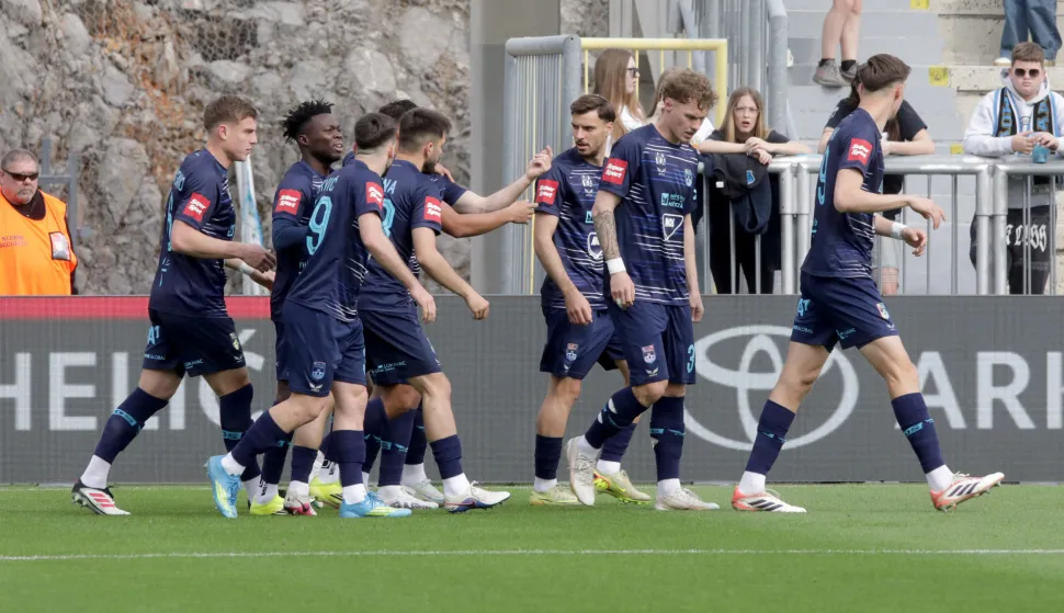 12.04.3036. Rijeka - Stadion HNK Rijeka, SuperSport HNL, 29. kolo, HNK Rijeka - NK Osijek. Oleksandr Petrusenko, Samuel Akere, David Colina, Milos Jovicic i Anton Matkovic Photo: Goran Kovacic/PIXSELL