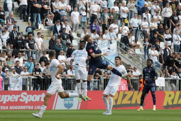12.04.3036. Rijeka - Stadion HNK Rijeka, SuperSport HNL, 29. kolo, HNK Rijeka - NK Osijek. Dimitri Legbo i Anton Matkovic Photo: Goran Kovacic/PIXSELL