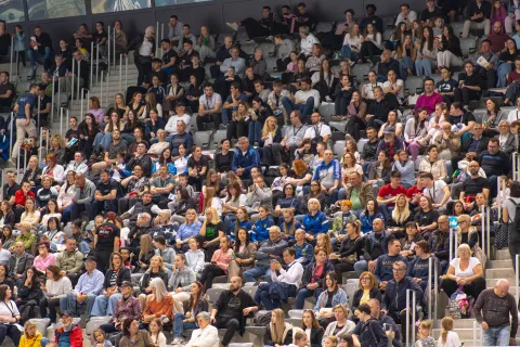 Osijek, 12. 4. 2026., DOBRO World Cup - finaleDOBRO World Cup; gimnastika; sport; Gradski vrt; natjecatelji; posjetitelji