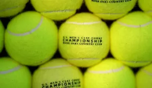 HOUSTON, TEXAS - MARCH 31: Tennis balls sit on display on Day 2 of the Fayez Sarofim & Co. U.S. Men's Clay Court Championship at River Oaks Country Club on March 31, 2026 in Houston, Texas. Alex Slitz/Getty Images/AFP (Photo by Alex Slitz/GETTY IMAGES NORTH AMERICA/Getty Images via AFP)