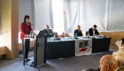 Osijek, 18. 4. 2026., Skup&scaron;tina Hrvatske komore inženjera građevinarstvagrađevinarstvo; inženjeri; skup&scaron;tina; građevina; Hrvatska komora inženjera građevinarstva