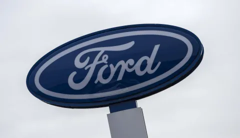 epa07277463 A general view of a Ford Motor Company logo at a Ford dealership close to the Ford plant in Dagenham, east London, Britain, 12 January 2019. Reports state that Ford plans major changes at its European facilities in a move that is expected to lead to thousands of job losses across Europe, including Britain. EPA/WILL OLIVER
