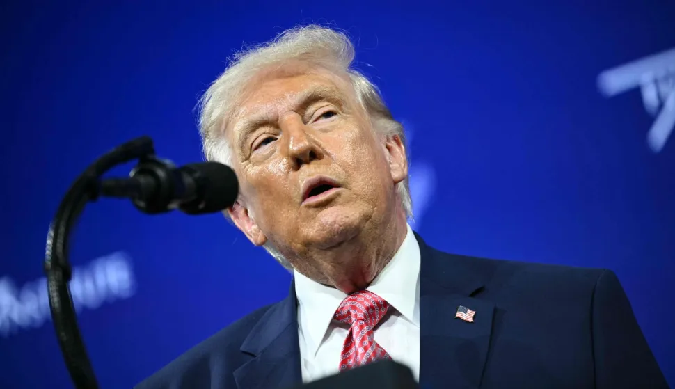 US President Donald Trump speaks during the Future Investment Initiative (FII) Summit in Miami Beach, Florida, on March 27, 2026. (Photo by Mandel NGAN/AFP)