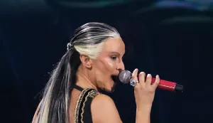 Rome, Rai studios ex Dear, TV show "Tale e Quale Show". In the photo: Verdiana imitates Anna Oxa (Photo by Marco Provvisionato/ipa-agency/IPA/Sipa USA) Photo: IPA/SIPA USA