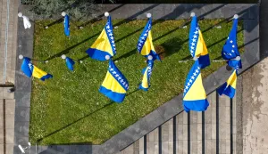 05.03.2026., Sarajevo, Bosna i Hercegovina - Pogled iz zraka na zgradu Parlamentarne skupstine BiH. Photo: Armin Durgut/PIXSELL