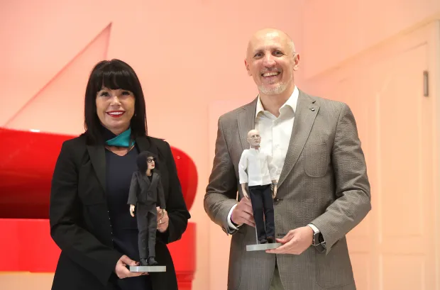 Osijek, 22. 04. 2026., Campus, AUKOS, svečana dvorana, potpisivanje sporazuma, suradnja AUKOS, Dom zdravlja OBŽ, poklon AUKOS-a; lutke; Justinija Steiner; Miroslav Sikora; SNIMIO BRUNO JOBST