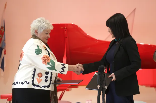 Osijek, 22. 04. 2026., Campus, AUKOS, svečana dvorana, potpisivanje sporazuma, suradnja AUKOS, Dom zdravlja OBŽ, Helena Sablić Tomić; Justinija SteinerSNIMIO BRUNO JOBST