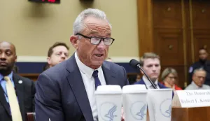 WASHINGTON, DC - APRIL 21: U.S. Health and Human Services Secretary Robert F. Kennedy Jr. testifies during a hearing with the House Committee on Energy and Commerce subcommittee at the Rayburn House Office Building on April 21, 2026 in Washington, DC. The subcommittee on health held the hearing to discuss Department of Health and Human Services Budget for fiscal year 2027. Anna Moneymaker/Getty Images/AFP (Photo by Anna Moneymaker/GETTY IMAGES NORTH AMERICA/Getty Images via AFP)