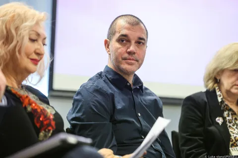 19.12.2024., Zagreb - Okrugli stol Kako Hrvatska docekuje useljenike? u organizaciji Nezavisnog sindikata znanosti i obrazovanja. Ivan Balabanic. Photo: Luka stanzl/PIXSELL