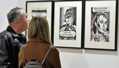 kultura...vinkovci...08.03.2024.duga ulica 18/a; otvorenje izlozbe "one su tu";foto Gordan Panić