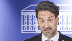 Zagreb, 24.04.2026 - Hrvatski sabor, konferencija za medije zastupnika Marina Miletića na temu "Svaki tjedan, savez jedan: stolnoteniski savez". Na fotografiji Marin Miletić.foto HINA/ Admir BULJUBA&Scaron;IĆ/ abu