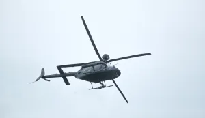30.05.2024, Zagreb - Obiljezavanje Dana drzavnosti na Jarunu uz pokazne vjezbe Hrvatske vojske i policije. Vojni helikopter Kiowa Warrior Photo: Luka Batelic/PIXSELL