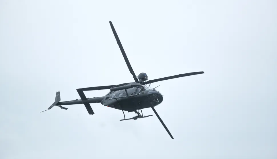 30.05.2024, Zagreb - Obiljezavanje Dana drzavnosti na Jarunu uz pokazne vjezbe Hrvatske vojske i policije. Vojni helikopter Kiowa Warrior Photo: Luka Batelic/PIXSELL