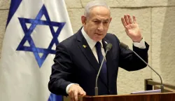 epa12516452 Israel's Prime Minister Benjamin Netanyahu speaks during a plenary session at the Knesset, the Israeli parliament in Jerusalem, 10 November 2025. The session has been initiated by the opposition demanding the establishment of a state inquiry conference to investigate the 07 October 2023 massacre. EPA/ABIR SULTAN