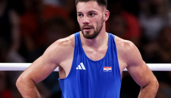 02.08.2024., Pariz, Francuska - XXXIII. Olimpijske igre Pariz 2024. Boks, cetvrtfinale muskarci -80kg, Gabrijel Veocic, Hrvatska - Cristian Javier Pinales, Diminikanska Republika. Na fotografiji: Gabrijel Veocic Photo: Igor Kralj/PIXSELL