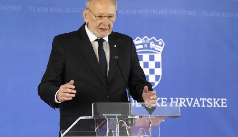 Zagreb, 23.04.2026 - Izjave nakon 162. sjednice Vlade RH. Na fotografiji Davor Božinović. foto HINA/ Daniel KASAP/ dk