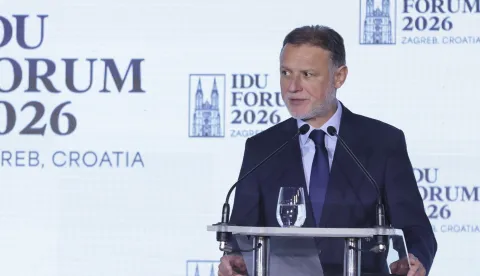 Zagreb, 30.04.2026 - Forum Međunarodne demokratske unije (IDU), međunarodnog saveza stranaka desnog centra. Na fotografiji Gordan Jandroković.foto HINA/ Admir BULJUBA&Scaron;IĆ/ abu