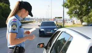 Prometna policija, akcija, policajka, ilustracija