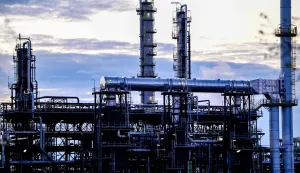 Partial view of the facilities of the PCK Schwedt refinery in Schwedt, northeastern Germany, are pictured at the company's plant on early April 30, 2026, one day before Russia will halt the pipeline flow of Kazakh oil to Germany, citing technical reasons. The stoppage from May 1, 2026 will impact the PCK refinery, run by the German subsidiary of Russia's state-owned oil company Rosneft, that supplies much of the Berlin region and the capital's international airport with fuel. The move by Moscow comes amid Russia's war against Ukraine and a global energy crisis sparked by the US-Israeli war against Iran, which has caused major disruptions to global oil and gas markets. The German government stressed it does not expect an energy supply crunch. (Photo by Tobias SCHWARZ/AFP)