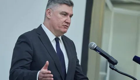 Zagreb, 27.04.2026. - Predsjednik Republike Zoran Milanović te predsjednik Vlade Andrej Plenković sudjelovali su na obilježavanju 110. obljetnice priznanja ravnopravnosti islama s drugim religijama u Hrvatskoj.Na fotografiji Zoran Milanović.foto HINA/ Edvard &Scaron;U&Scaron;AK